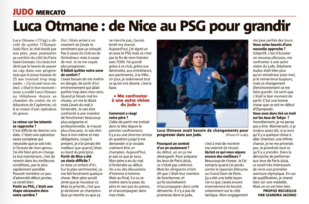Luca Otmane : de Nice au PSG pour grandir