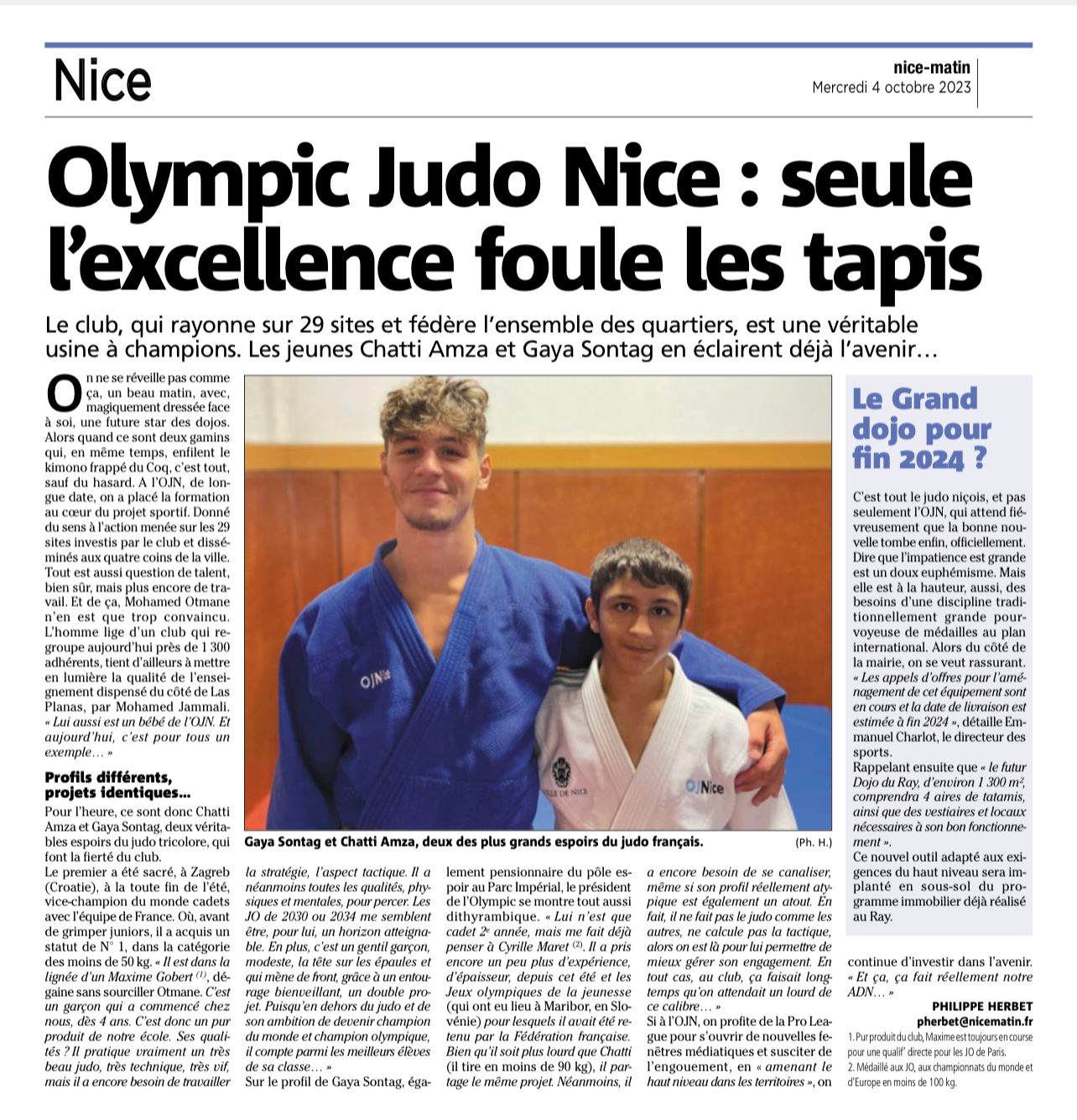 Olympic Judo Nice « L’usine à champion »*