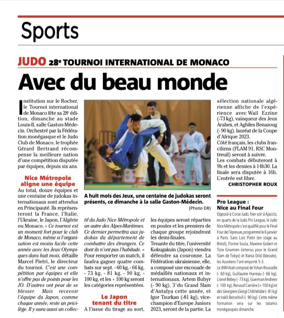 28éme Tournoi international de Judo à Monaco